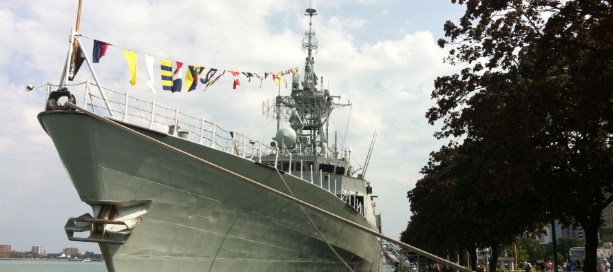 HMCS Ville de Quebec docks in Windsor