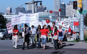 Concerned Windsorites march for organic food at the globally held march against Monsanto on October 12. (Photo by/Clara Musca)