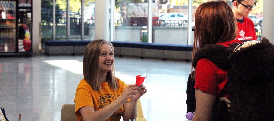 Students at the University of Windsor are using origami to highlight Mental Illness Awareness Week