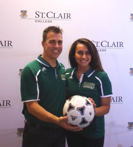  St. Clair College's new head coach Steve Vagnini and assistant head coach Gadeer Sobh are photographed in Windsor, Nov. 20. Photo by Adam El-Baba 
