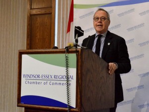 WINDSOR,ON.: Former Maple Leafs Sports and Entertainment CEO Richard Peddie speaks during the Windsor-Essex Regional Chamber of Commerce's annual general meeting held Nov. 21 at the Giovanni Caboto Club. (Photo by/Richard Riosa)