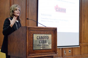 WINDSOR,ON.: WindsorEssex Economic Development Corporation CEO Sandra Pupatello speaks at the Canadian Association of Mold Makers annual general meeting at the Giovanni Caboto Club Nov. 6. (Photo/By Richard Riosa)
