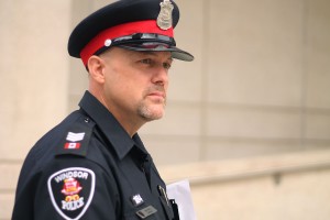 WINDSOR, Ont. (01/10/14 - Sgt. Matthew D'Asti explains to the media Oct.14 that crystal meth is apparent and Windsor Police are not taking the narcotic lightly because the dangers that tie to the deadly stimulant.(Photo by Shaun Garrity), Media Convergence