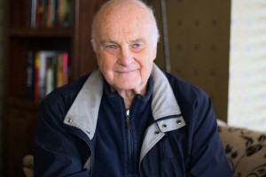 Retired University of Windsor professor Howard Pawley poses for a portrait at his home in Windsor on Friday, Oct. 10. 