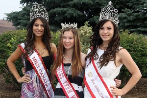 Miss Canada 2014 Priya Madaan, Miss Teen Windsor 2014 Chelsea Girard, and Miss LaSalle 2014 Hailey Trealout were at the Cancer Run event in Tecumseh Ont during the month of August 2014.  (Photo By/Chelsea Lefler)
