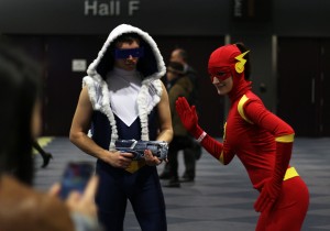 Toronto, Ont :: (3/21/2015) A man dressed as Captain Cold and woman dressed as the flash attend the 2015 Toronto Comic Con, March 21 