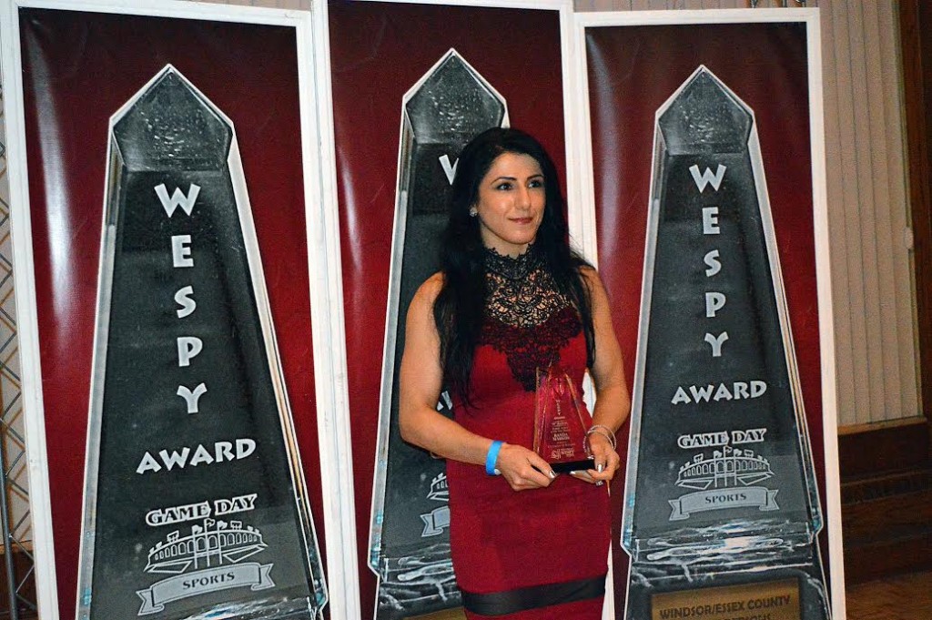 Ronda Markos was the recipient of the Female Athlete of the Year Award at the WESPYs in Windsor on April 13. She shared the honour with Miah-Marie Langlois.  Photo by Kameron Chausse.