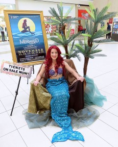Amber Thibert shows off her Ariel costume at Devonshire Mall on October 3, 2015. The cast was there promoting the show and previewing songs. (PHOTO COURTESY of Windsor Light Music Theatre Facebook) 