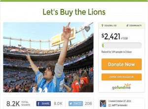 Jeff Tarnowski has created a GoFundMe account in hopes to buy his favourite NFL team, the Detroit Lions.