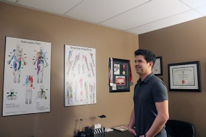  Jesse Chappus stands in his office at DJC Integrative Therapy. (Photo by Alexandra Latremouille)