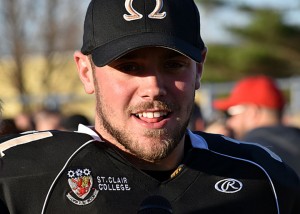 Quarterback Austin Lumley gives some thoughts on his teams performance after the Ontario Football Conference championship on Nov. 1, 2015. Lumley is a former St. Clair student and a third year player with AKO. 
