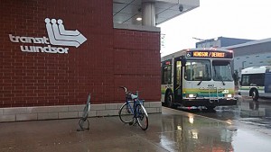 A lone bicycle sits outside Transit Windsor on September 27. 