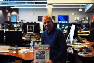Author Craig Pearson talking about the book From The Vault- Volume II: 1950 to 1980 in the newsroom of the Windsor Star, Photo by Md. Nuruzzaman