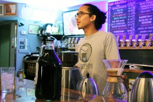 Ron Roy of Craft Heads Brewery monitors customers. (Photo taken by Vanessa Cuevas on Nov. 11)