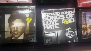 Leonard Cohen albums for sale at Dr. Disc Records. Photo by Joe Gibel.