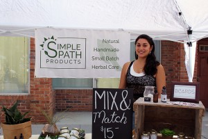 Jessica Bondy with her Simple Path Products display at the Dropped on Drouillard Festival on Sept. 16. (Photo by Vanessa Cuevas)