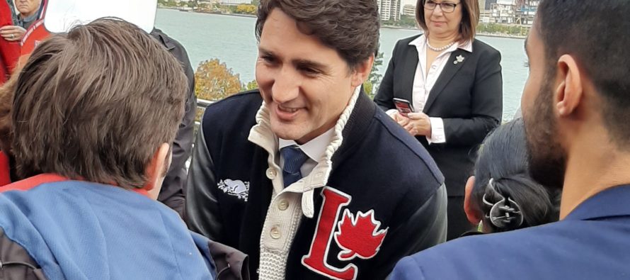 Justin Trudeau visits Windsor, Ont a week before election day