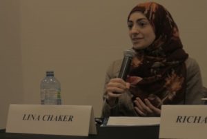 Chaker explaning her story