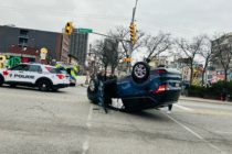 Two roll-over crashes on Wyandotte reported minutes apart